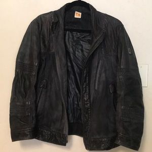 Hugo Boss Orange Leather Jacket